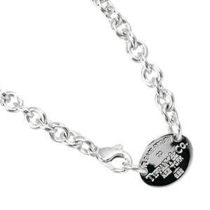 Tiffany Co to Oval Necklace Choker Sterling Silver